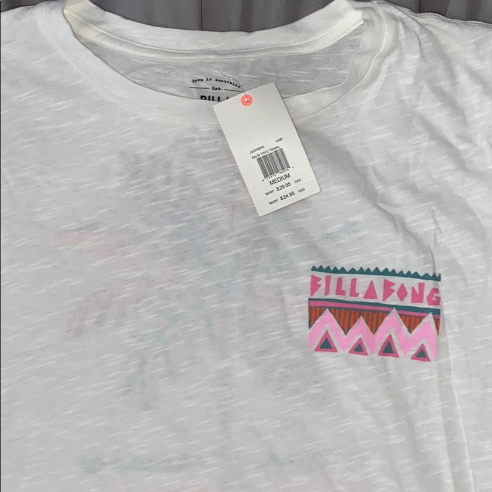 Never worn, white Billabong graphic T-shirt